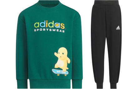 Kids' adidas x Nai Long Logo Cartoon Print Long Sleeve Crew Neck Sweatshirt & Pants Casual Set
