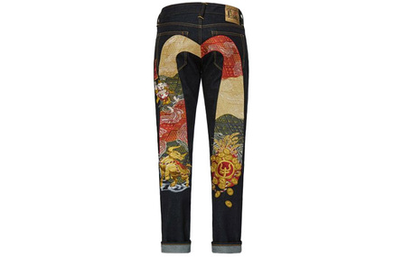 EVISU SS21 Slim Fit Pants Jeans Men's Denim Blue