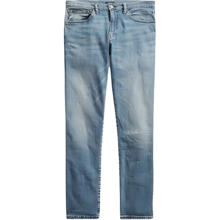 Polo Ralph Lauren Washed Mid-Rise Button Fly Straight Leg Jeans Men's Blue