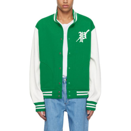 Polo Ralph Lauren Color Block Single-Breasted Long Sleeve Pilot Baseball Jacket Men's Green