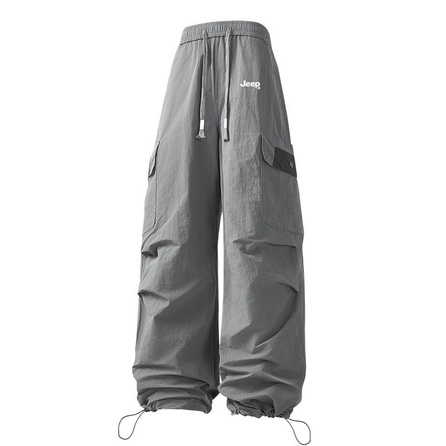Jeep Wrangler Ice Edge Sun Protection Series American Functional Multi-Pocket Loose Cargo Outdoor Pants Versatile Comfortable Skin-Friendly Commute Casual Pants Unisex Gray