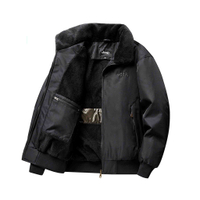 Jeep Casual Series American Retro Workwear Style Embroidered LOGO Fleece Lapel Jacket Fall Winter Windproof Warm Casual Versatile Jacket Unisex черное