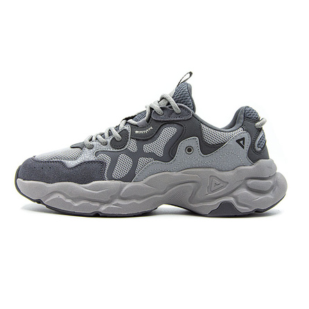Peak Classic Heritage Comfortable Taiji Hill Shock Absorption Wear-Resistant Low-Top Dad Shoes Men's Silver Gray