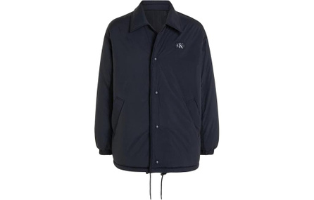Calvin Klein Turn-Down Collar Fitted Letter Long Sleeve Jacket Men's Black