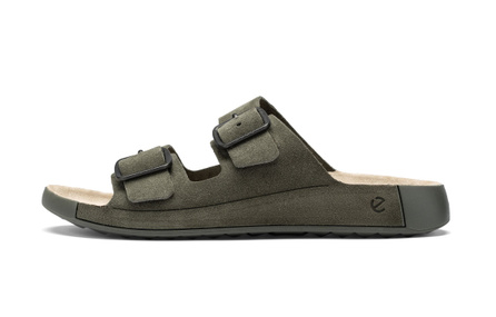 ECCO SS26 Como Series Slip-On Open Toe Slide Sandals Men's Green 500984