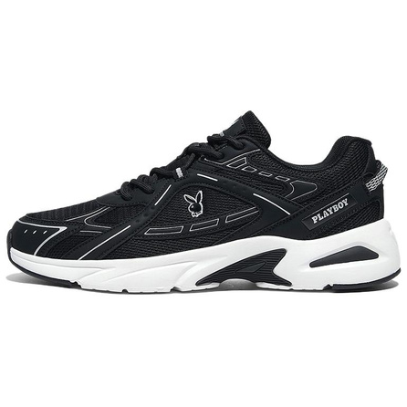 Playboy Breathable Thick Sole Height-Enhancing Sports Casual Versatile Running Commute Campus Youthful Vitality Trendy Classic Colorway Wrap-Around Height-Boosting Lightweight Low-Top Dad Shoes Men's