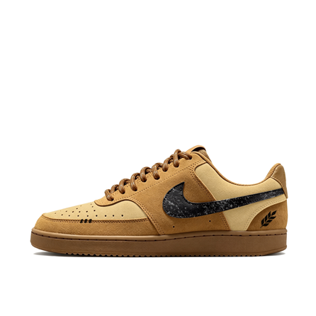 Custom SneakersNike Court Vision Wheat Air Force 1 Vintage Trendy American Street Wheat Ear Graffiti Boyfriend Commute Versatile Height-Boosting Wear-Resistant Non-Slip Low-Top Skate Shoes Unisex Brown