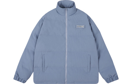 FEAROM Liquid Velcro Warm Thick Puffer Solid Color Stand Collar Loose Heavy Cotton Jacket Unisex
