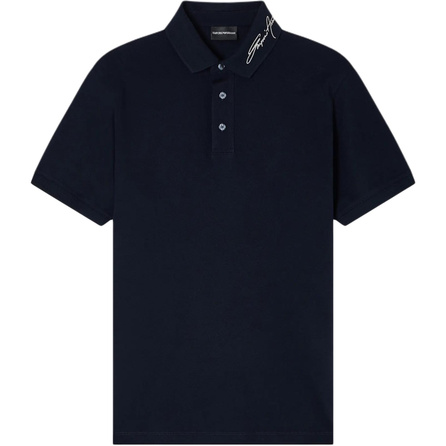 EMPORIO ARMANI FW25 Pique Cotton Short Sleeve Polo Shirt Men's