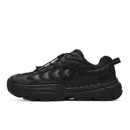 FILA ABIES Rubber Fabric Synthetic Leather Fir Shoes Fashionable Individual Trendy Classic Retro Sports Casual Daily Commute Versatile Comfortable Thick Sole Drawstring Wear-Resistant Lightweight Low-Top Dad Shoes Men's Black