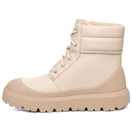 UGG Fleece-Lined Round Toe Flat Short Snow Boots Men's Birch White Pepper