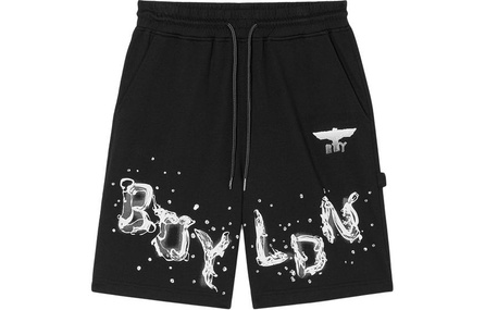 Boy London Gradient Print 3D Embossed Tie-Waist Five-Point Casual Shorts Unisex Black