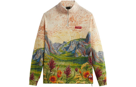 KITH x Columbia Collaboration SS24 All-Over Print Ribbed Cuff Cooling Sweat-Wicking Jacket Coat Unisex Waffle Color