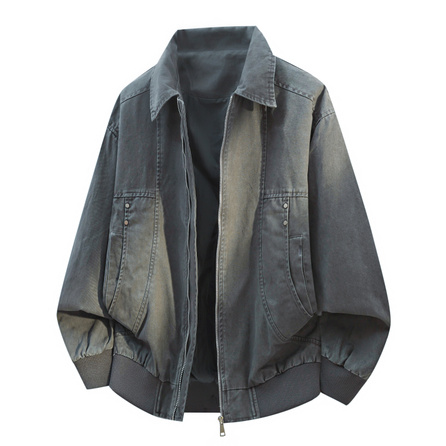 Jeep American Retro Wash Deconstructed Panel Trendy Versatile Turn-Down Collar Jacket Pure Cotton Premium Solid Color Minimalist Top Fashion Streetwear Handsome Casual Loose Soft Comfortable Windproof Workwear Jacket Unisex