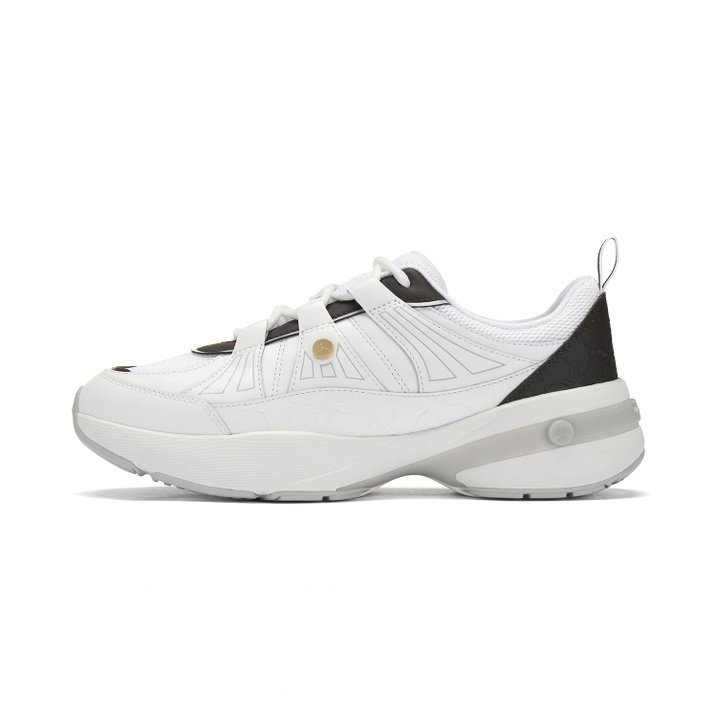 LiNing Leather Fabric Li-Ning 1990 Zhouyou Lace-Up Minimalist Comfortable Soft Rebound Low-Top Casual Shoes Men's