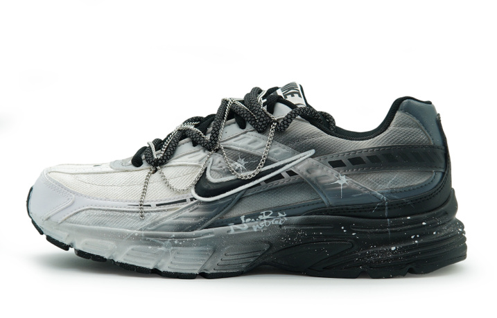 Custom ShoesNike Initiator REGO Hot Dog Starry Journey Hand-Painted Fashion Durable Low-Top Running Shoes Men's Black/White/Gray