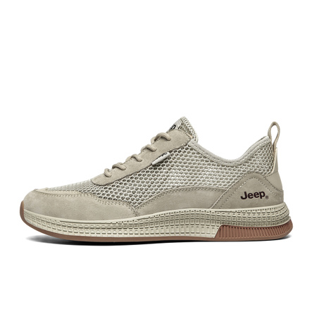 Jeep Daily Commute Simple Lightweight Thin 3D Hollow-Out Breathable Classic Fashion Trendy Versatile Comfort Casual Wear-Resistant Breathable Height-Increasing Low-Top Outdoor Functional Shoes Men's