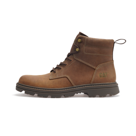 CAT Slip-Resistant Short Outdoor Boots Men's Dark Brown