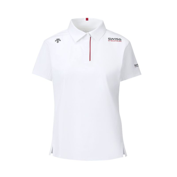 DESCENTE RUNNING Series SS26 TRICOT Running Sports Cool Feeling UPF100+ Sun Protection Anti-UV Skin-Friendly Fitted Crew Neck Short Sleeve Polo Shirt Women's