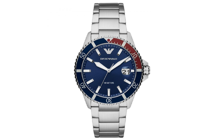 EMPORIO ARMANI Wrist Watch Quartz Movement Stainless Steel Strap 42mm Blue Dial Men's Watches
