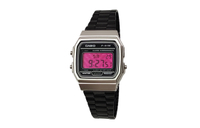 Custom WatchCASIO Modified Series Pink Cyan Gradient Lens Resin Case Retro Square Watch Daily Water Resistant F-91WM-7A Modified Quartz Movement Stainless Steel Band Japanese Korean Watch Men's Black Dial Зеркало для Барби в розовую клетку