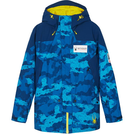 SPYDER Jackets Coats Men's Camouflage Blue And Yellow