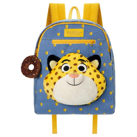 Disney Shanghai Disneyland 'Officer Clawhauser' Cute Versatile Casual Fabric Backpack Unisex Blue Yellow
