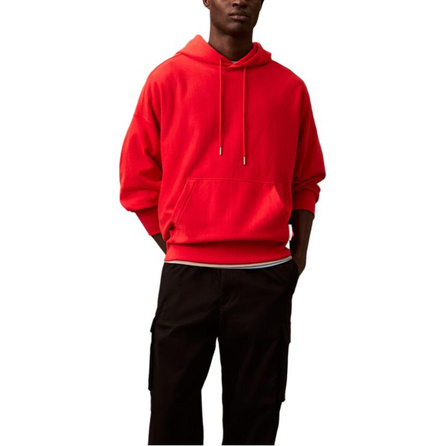 CALVIN KLEIN Simple Comfort Versatile Casual Textured Pullover Long Sleeve Sweatshirt Men's Red