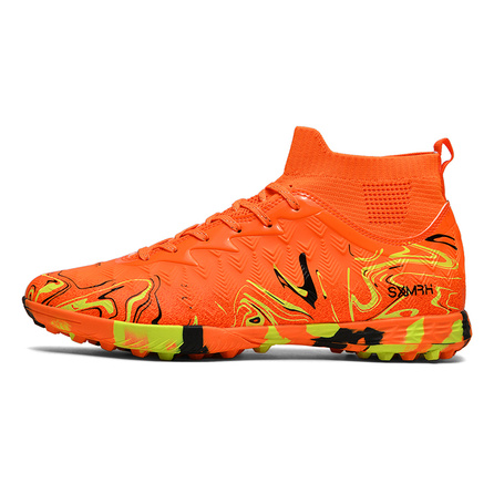Double Star Sport Trendy Versatile Turf TF (Rubber Studs) Soft Ground Firm Ground Artificial Turf Natural Grass Indoor Cushioning Slip-Resistant Wear-Resistant Soccer Cleats Unisex Coral Orange