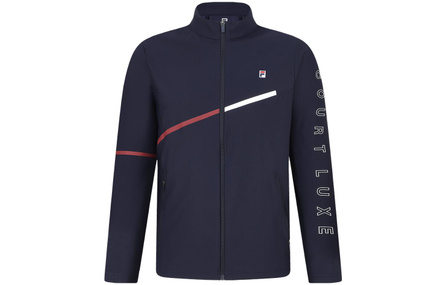 FILA Logo Print Tennis Knit Sports Jacket Men's Royal Blue
