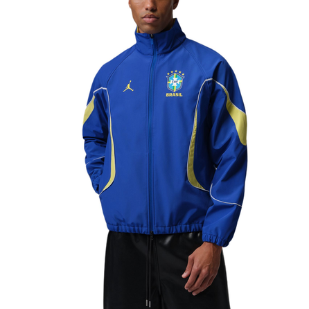 Jordan ANTHEM P6 Brazil National Team Stand Collar Color-Block Comfortable Sports Long Sleeve Jacket Men's