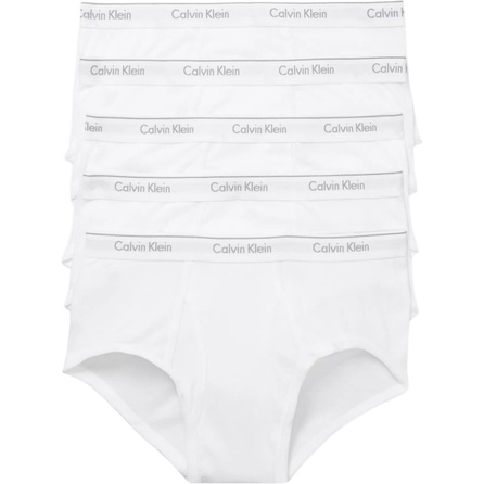 CALVIN KLEIN Letter Logo Breathable Comfort Solid Color Briefs Men's 5-Pack White