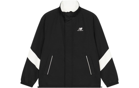 New Balance Color-Block Zip Stand Collar Jacket Unisex Black