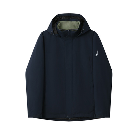 NAUTICA Water-Repellent Comfortable Versatile Casual Outdoor Hiking Urban Life/Travel/Commute Warm 3-in-1 Windproof Warm Polar Fleece Lined Cotton Jacket Coat Men's