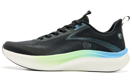 QIAODAN Light Speed 5.0 Sprint Running Casual MONO Mesh Comfort Soft Bounce Cushioning Slip-Resistant Breathable Lightweight Rebound Low-Top 'Xiu' Light Speed Tech Casual Training Sprint Running Shoes Men's Black