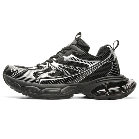 MVA Niche Streetwear Designer Thick Platform Height-Increasing 5CM Fashion Versatile Casual Comfortable Anti-Slip Wear-Resistant Breathable Impact-Resistant Lightweight Low-Top Dad Shoes Unisex Galaxy Black