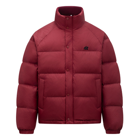 CLIMAX VISION Zip-Fly Water-Repellent 90% Down Letter 3D Embroidery Retro Windproof Classic Thickened Warm Cold-Resistant Short Puffer Jacket Unisex