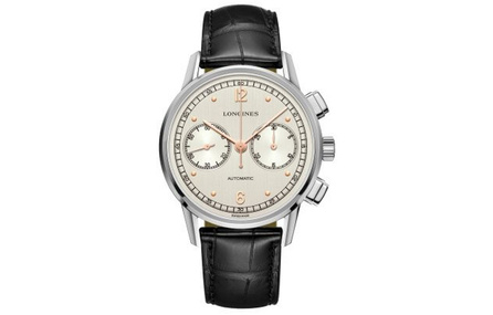 LONGINES Longines Heritage Collection Automatic Mechanical Movement 30m Water Resistant Men's Swiss Watch 41mm Silver Dial Stainless Steel Case Crocodile Leather Strap