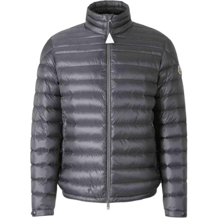 Moncler High-Neck Solid Color Zipper Long Sleeve Jacket Coat Men's Gray