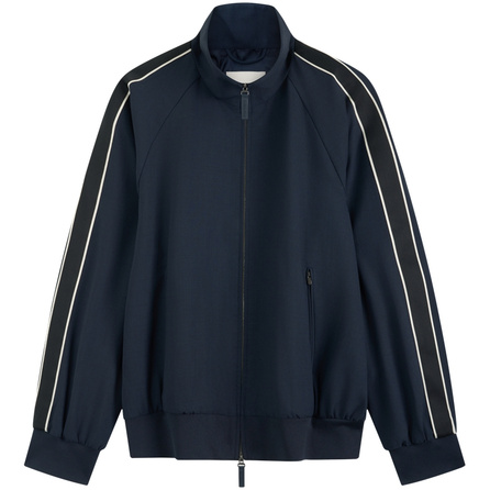 CALVIN KLEIN SS25 CK Collection Wool Blend Stand Collar Sport Jacket Men's Navy
