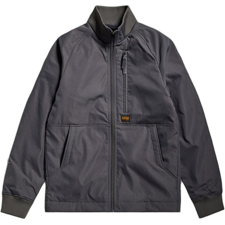 G-STAR RAW Stand Collar Solid Raglan Sleeve Casual Jacket Men's Grey Asphalt