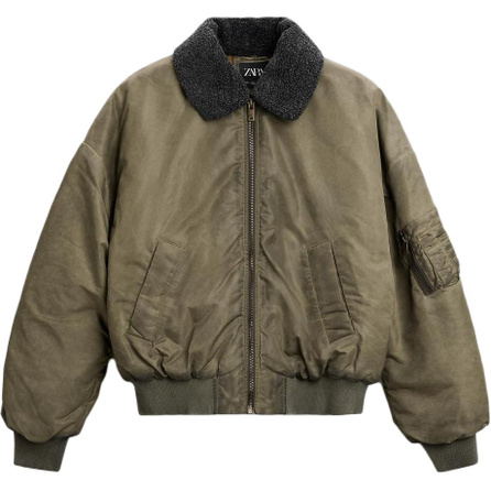 ZARA Puffer Jackets Men Green