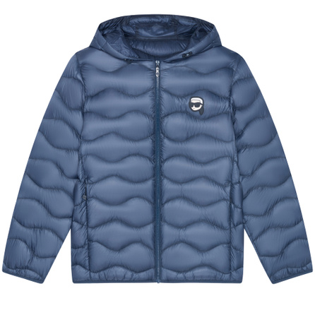 KARL LAGERFELD Outdoor Warm Windproof Simple Hooded Solid Color Regular Long Sleeve Loose Casual Down Jacket Men's