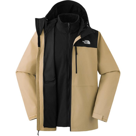 THE NORTH FACE Urban Exploration Logo Loose Hiking Versatile 3-in-1 Hooded Softshell Inner Layer Waterproof Windproof Water-Resistant Windbreaker Men's Stone Brown