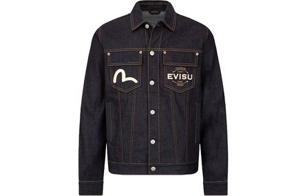 EVISU Denim Jackets Men Denim Blue