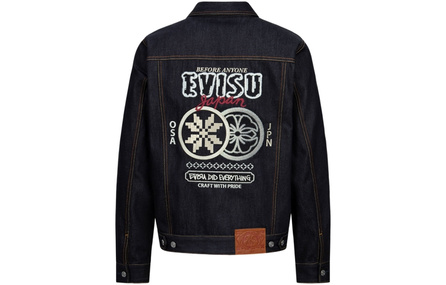 EVISU Denim Jackets Men Denim Blue