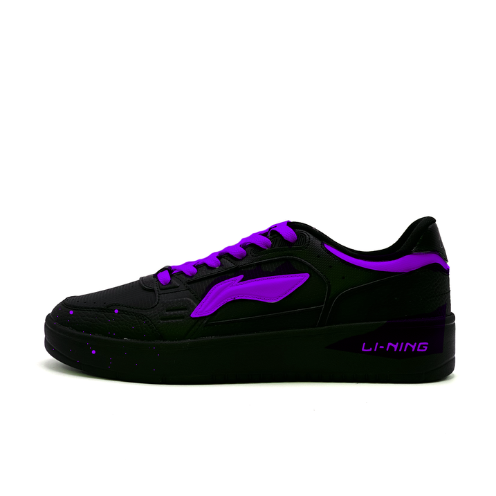 Custom Sneakers LiNing Yuanbao V4 Purple Night Synthetic Leather Simple Versatile Warm Cushioning Wrapping Balance Wear-Resistant Low-Top Skate Shoes Men's Purple