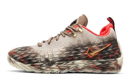 Custom Sneakers Nike S.T. Charge Walking Planet Lava Burning Wild Explosive Wild Outdoor Wild Texture Street Low-Top Basketball Shoes Unisex Grey Black Red