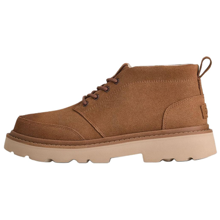 UGG Chukka Lug Split Leather Lace-Up Retro Short Boots Men's Chestnut