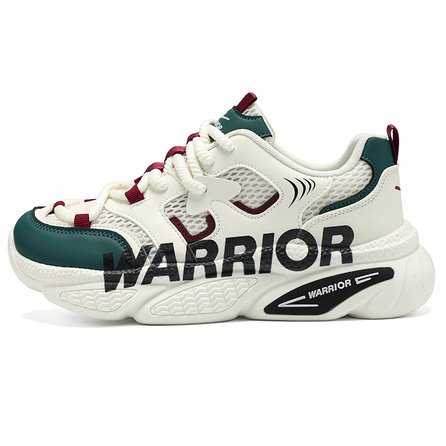 Warrior Fashion Trendy Versatile Breathable Mesh Shoes Thick Sole Height-Increasing Wear-Resistant Lightweight Low-Top Dad Shoes Men's